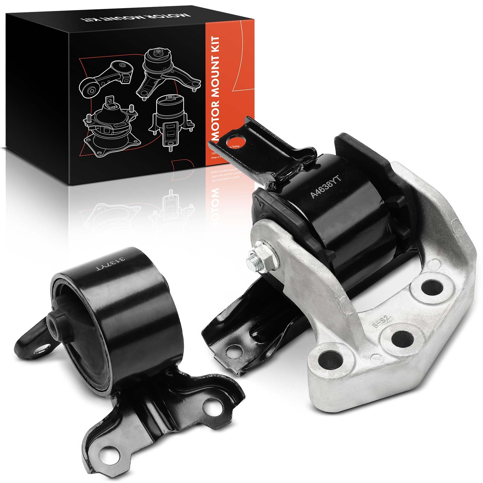 Frankberg 1x Supporto Motore Con Supporto + 1x Supporto del cambio Compatibile con Lancer VIII Sportback CXA 1.8L C-Crosser Enterprise VU VV 2.2L Outlandel II CWW 2.0L Lancer VIII CYA CZA EM-3137