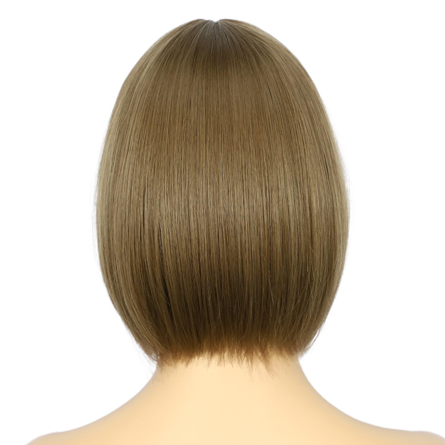 Sapphirewigs Brown Bob Wigs for Women Brown Bob Wig with Bangs Short Hair Daily Party Natural Looking 12 inch - Image 3