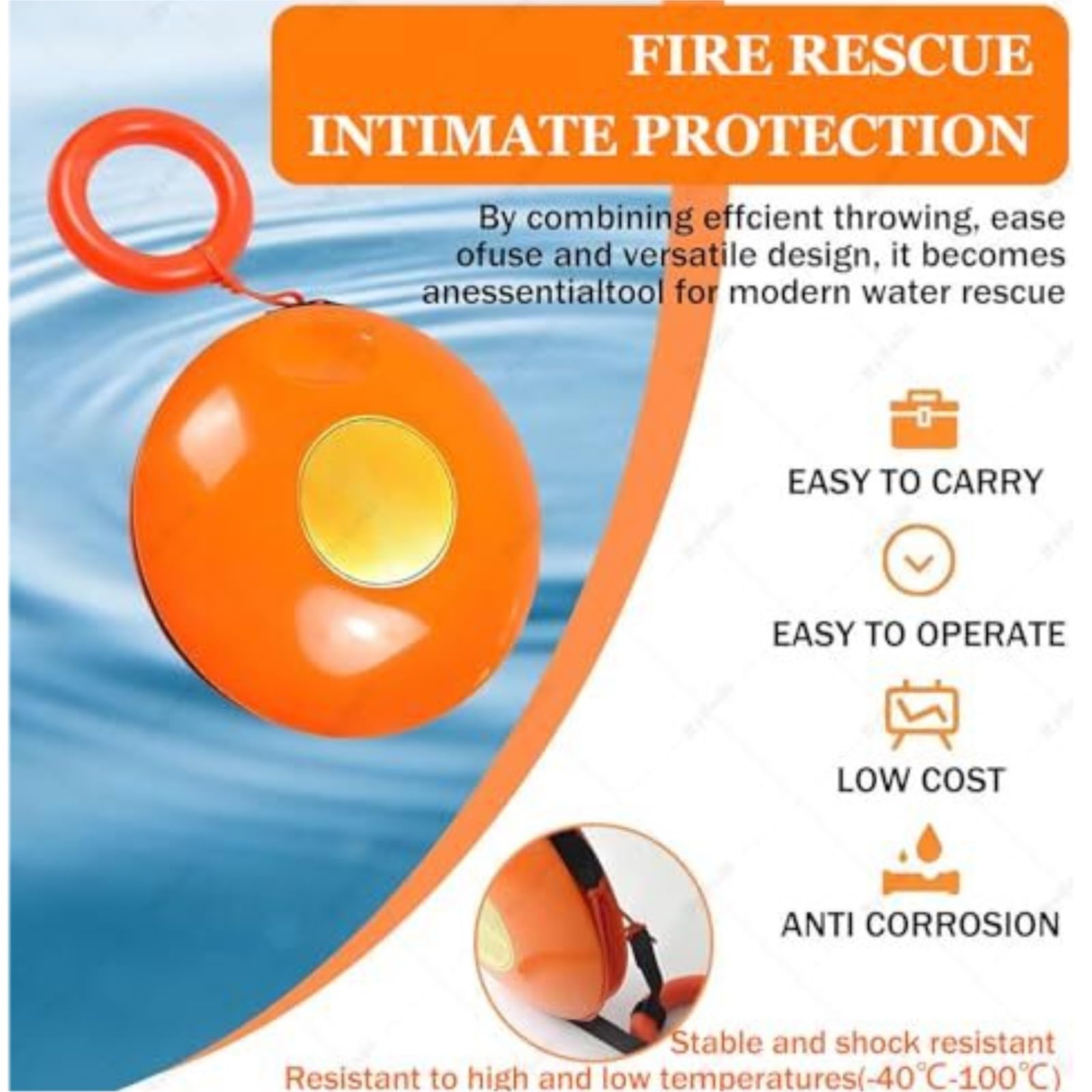 Disco di lancio di emergenza con corda galleggiante da 30 m, attrezzatura salvavita portatile per la sicurezza di piscina, lago, spiaggia e barca