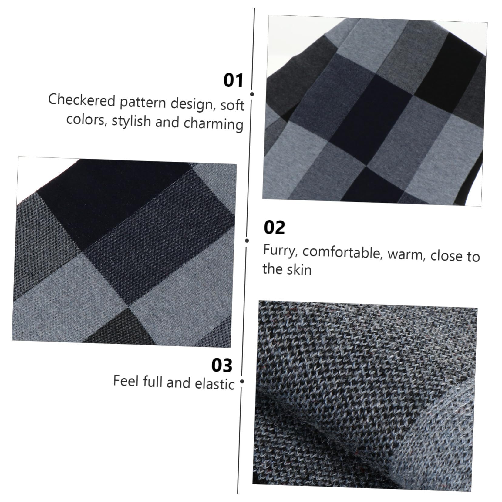 VALICLUD Bufanda de Lana a Cuadros para Hombre, Otoño E Invierno | Pañuelo Masculino, Uso Cómodo y Versátil, Diseño Chic y Estiloso, Adecuado para Estaciones Templadas