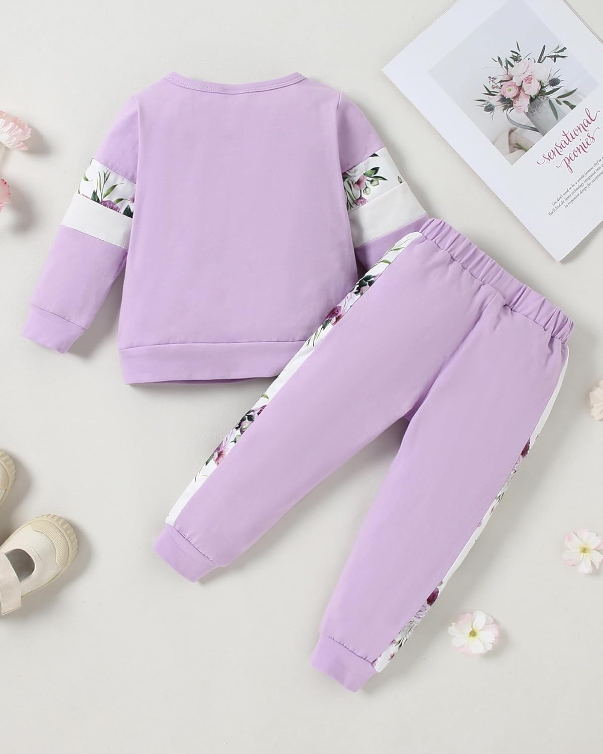 YALLET Toddler Girl Clothes 2pcs Fall Winter Outfits Little Girls Sweatshirts+ Pants Set Baby Sweatsuit Clothing 1-6 Years - Image 4