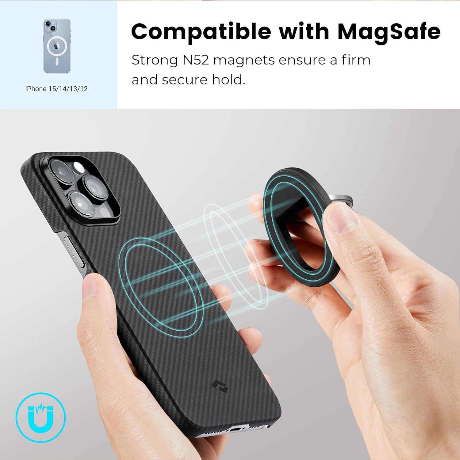 Adjustable Kickstand For IPhone PITAKA MagEZ Grip Magnetic Phone