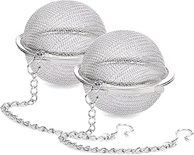 Large Stainless Steel Mesh Tea Ball Infuser – Set of 2 | Premium Loose Leaf Tea Strainer for Pots | Reusable Fine Mesh Filter for Herbal Tea, Spices & Seasoning – Rustproof & Durable