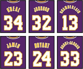 TnT Prints TMO2 Lakers Decor, Lakers Wall Decor, Los Angeles Lakers Decorations, Lakers Poster, Los Angeles Lakers Poster, Lakers Wall Art, Lakers Room Decor for Men Unframed Set of 6 (8x10”)