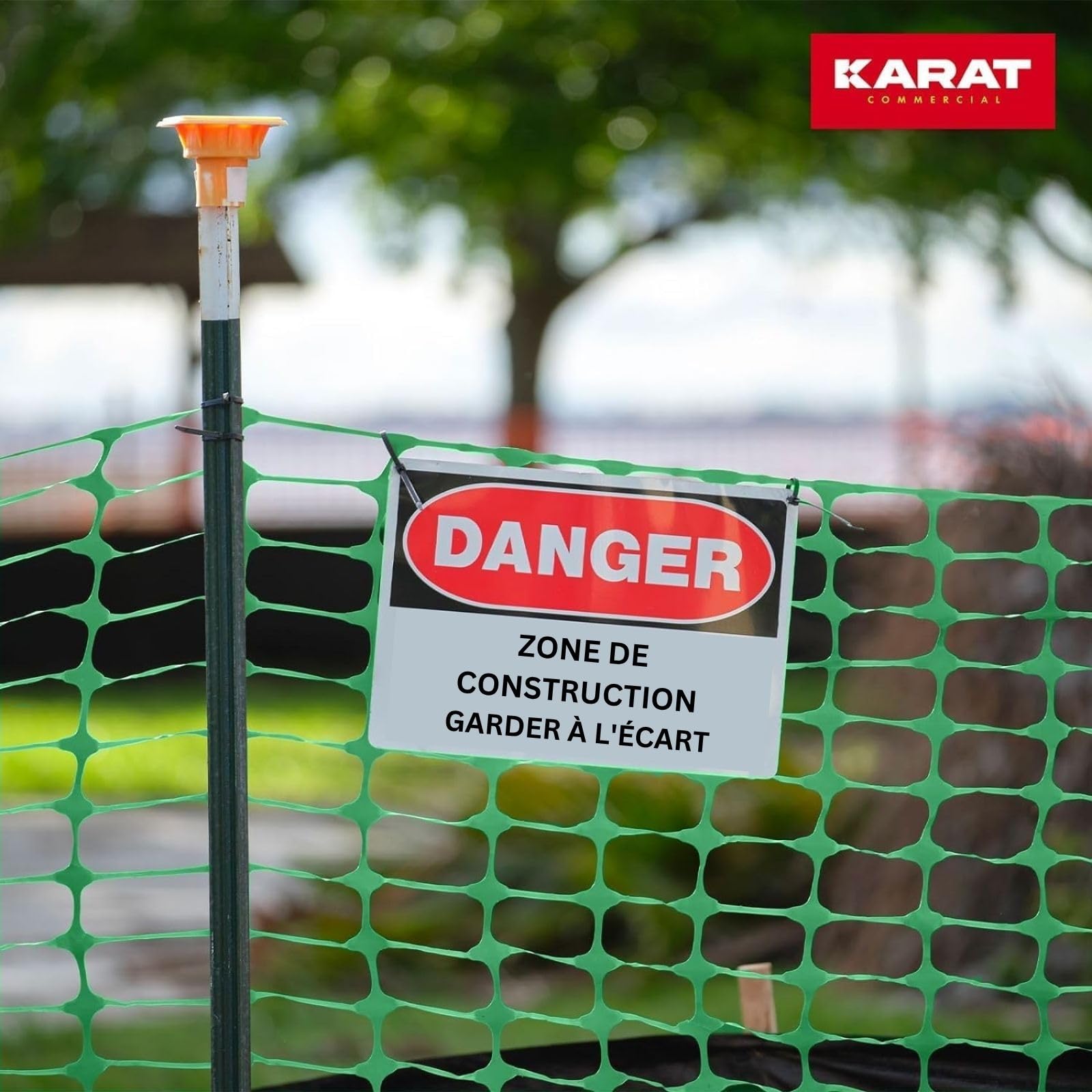 KARAT | Grillage avertisseurs - Clôture de Chantier - Clôture d'étang - Clôture de Protection - Filet de Protection de Parterre - Filet avertisseur Plastique | Vert, 30 m
