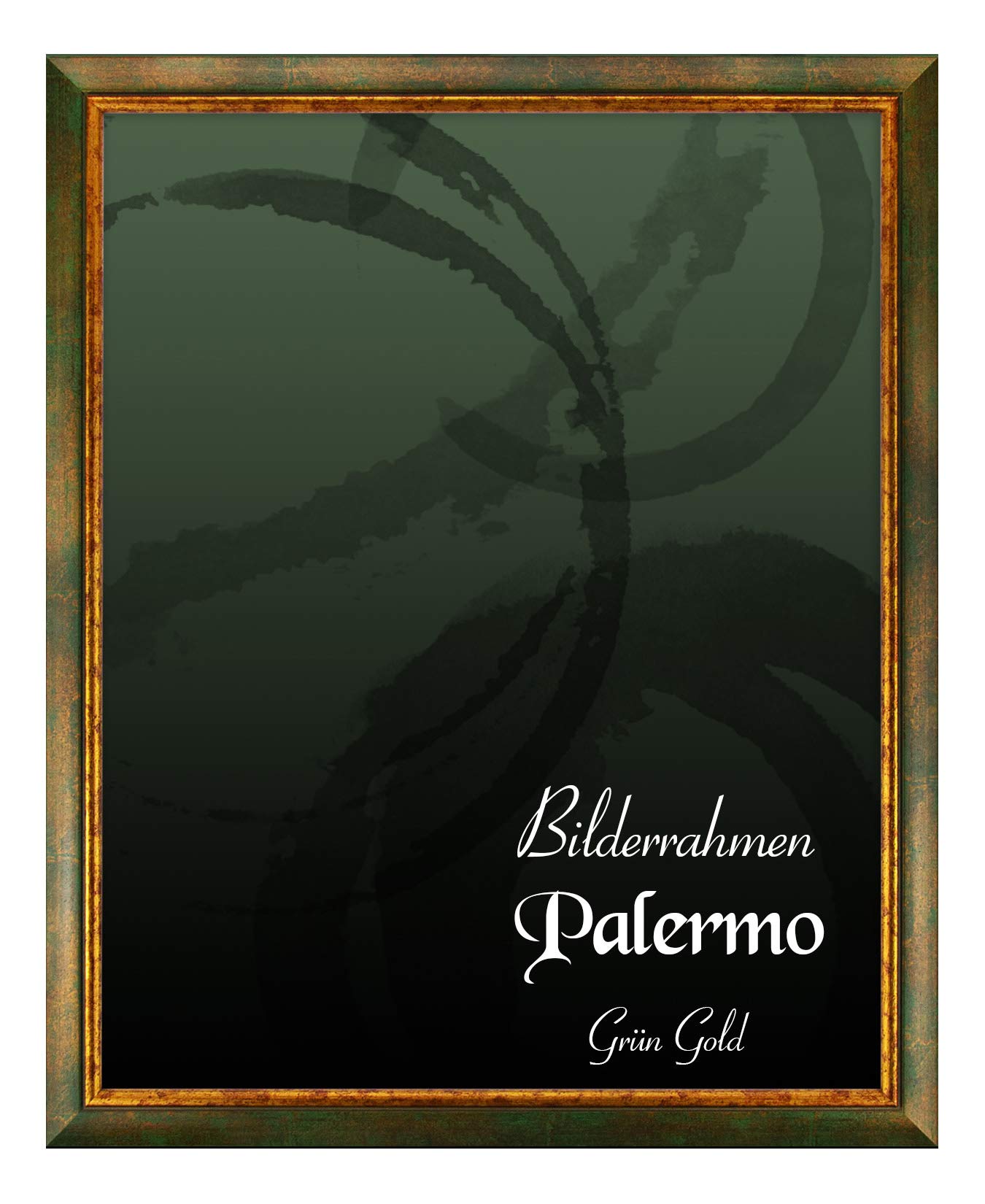 BIRAPA Palermo Bilderrahmen 50x70 cm Grün Gold - Antiker Vintage Rahmen
