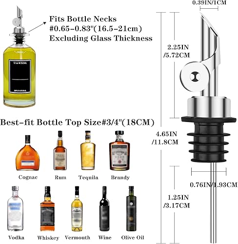 Miniatura 9 de Olive Oil Dispenser Bottle for Kitchen, Glass Cooking Oil and Vinegar Dispenser Set, Olive Oil Container, Coffee Syrup Dispenser with Metal Spout,