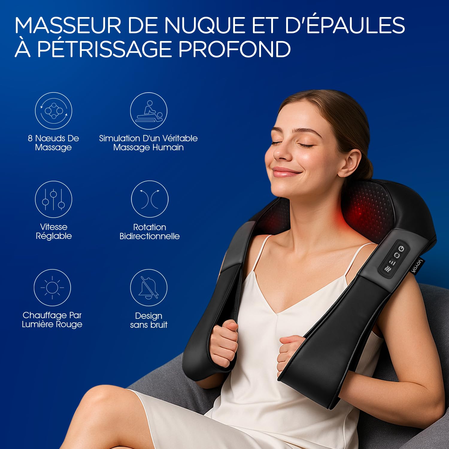 VOYOR-HEALTH Masseur Dos et Cervicales Masseur Shiatsu Chauffant PJ100