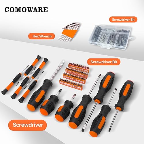 Miniatura 6 de COMOWARE Kit de herramientas para el hogar de 218 piezas, juego de herramientas básicas para el hogar, kit de herramientas de camión, juego de
