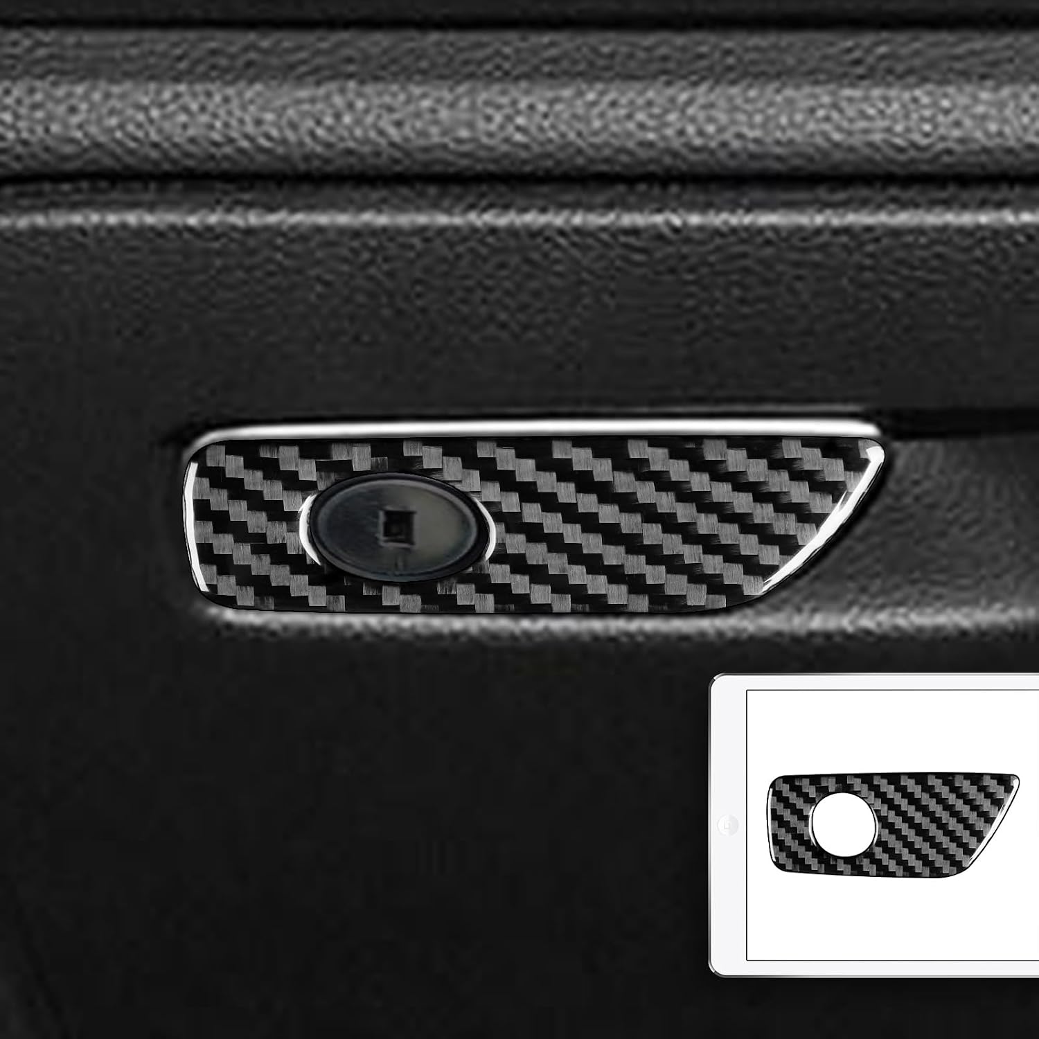 Real Premium Carbon Fiber Sticker Compatible with Audi A3 S3 RS3 8V 2013 2014 2015 2016 2017 2018 2019 Car Glove Box Storage Box Handle Switch Decor Trim Auto Interior Accessories Style A Black