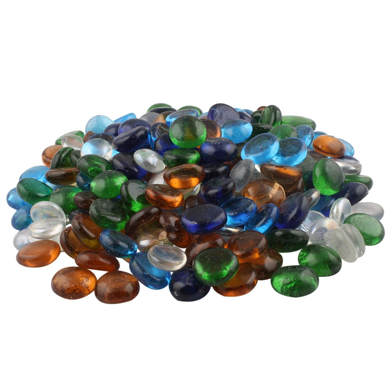 Buy JIYA CRYSTAL Transparent Half Round Aquarium Glass Pebbles for Garden and Living Room Decor