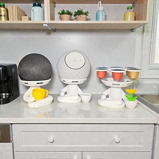Suporte Alexa Echo Dot, POP, MAX e Capsulas Nespresso Robert Multiuso. Decoração, coleção, presente