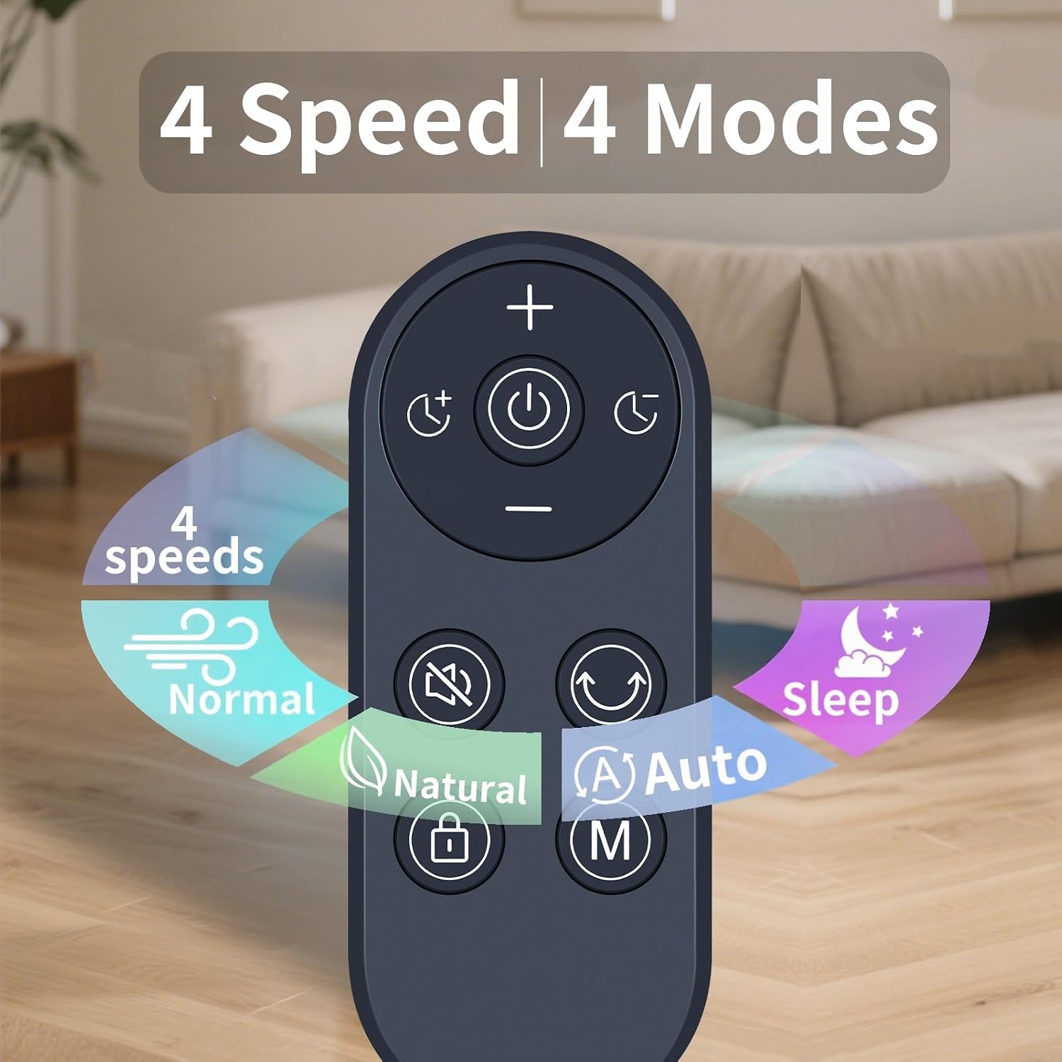 Tower Fan Remote Control Replacement, Compatible with Abolee Tower Fans Air Cooler FTS011R, for NFTIGB 36" Oscillating Floor Fan, for JRD ＆ PNTCK Column Fan, Black