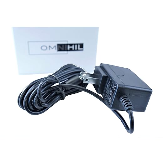 OMNIHIL 8 Feet AC/DC Power Adapter Compatible with Model AD-48121000D 120V 60HZ 0.3A 12V DC 1000mA I.T.E. Power Supply