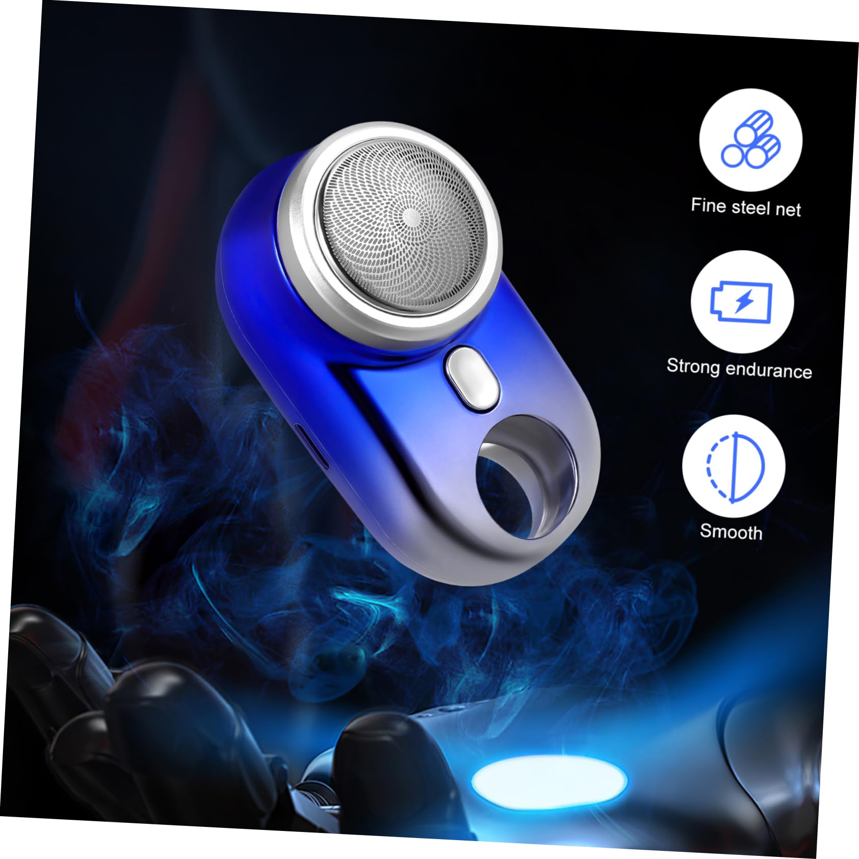 UKCOCO Mini Rasoio Elettrico da Barba, Ricaricabile 250mAh, Motore ad Alta Velocità, ABS, Ipx7, Ultra Leggero, per Rasatura Quotidiana