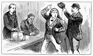 America Woman Voter 1880 Na Woman Attempts To Vote In Jersey City New Jersey But Is Foiled By Her Hair Line Engraving 1880 Poster Print by (18 x 24)
