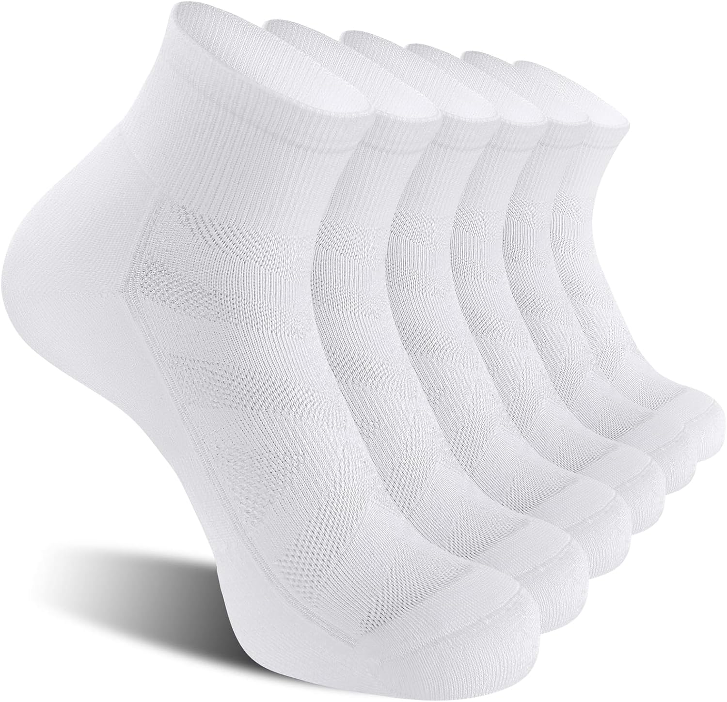 6 Pack Athletic Socks with Cushion Compression Running Ankle Socks for Men and Women