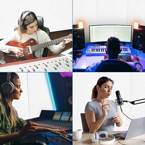 Miniatura 7 de Frienda Paquete de 6 paneles acústicos grandes de 47 x 24 x 0.4 pulgadas, paneles de espuma autoadhesivos de alta densidad a prueba de sonido, para