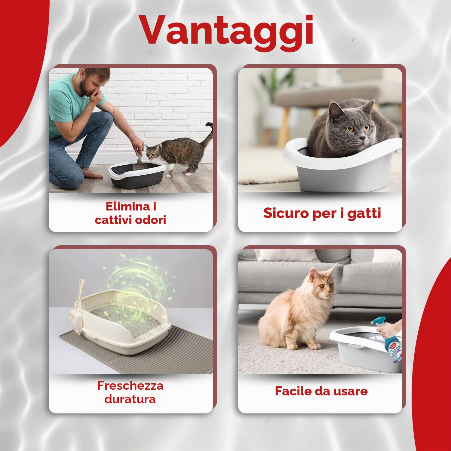 Simple Solution Eliminatore di odori per lettiere per Gatti con Pulizia enzimatica, 500 ml