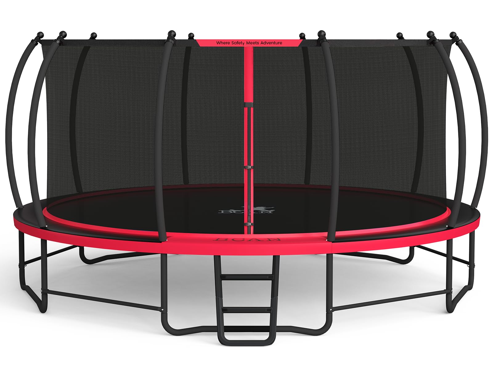 BCAN Trampoline 14FT Recreational Trampoline with Enclosure for Kids Adults, ASTM Approved, Outdoor Trampoline with Ladder for Kids Pink
