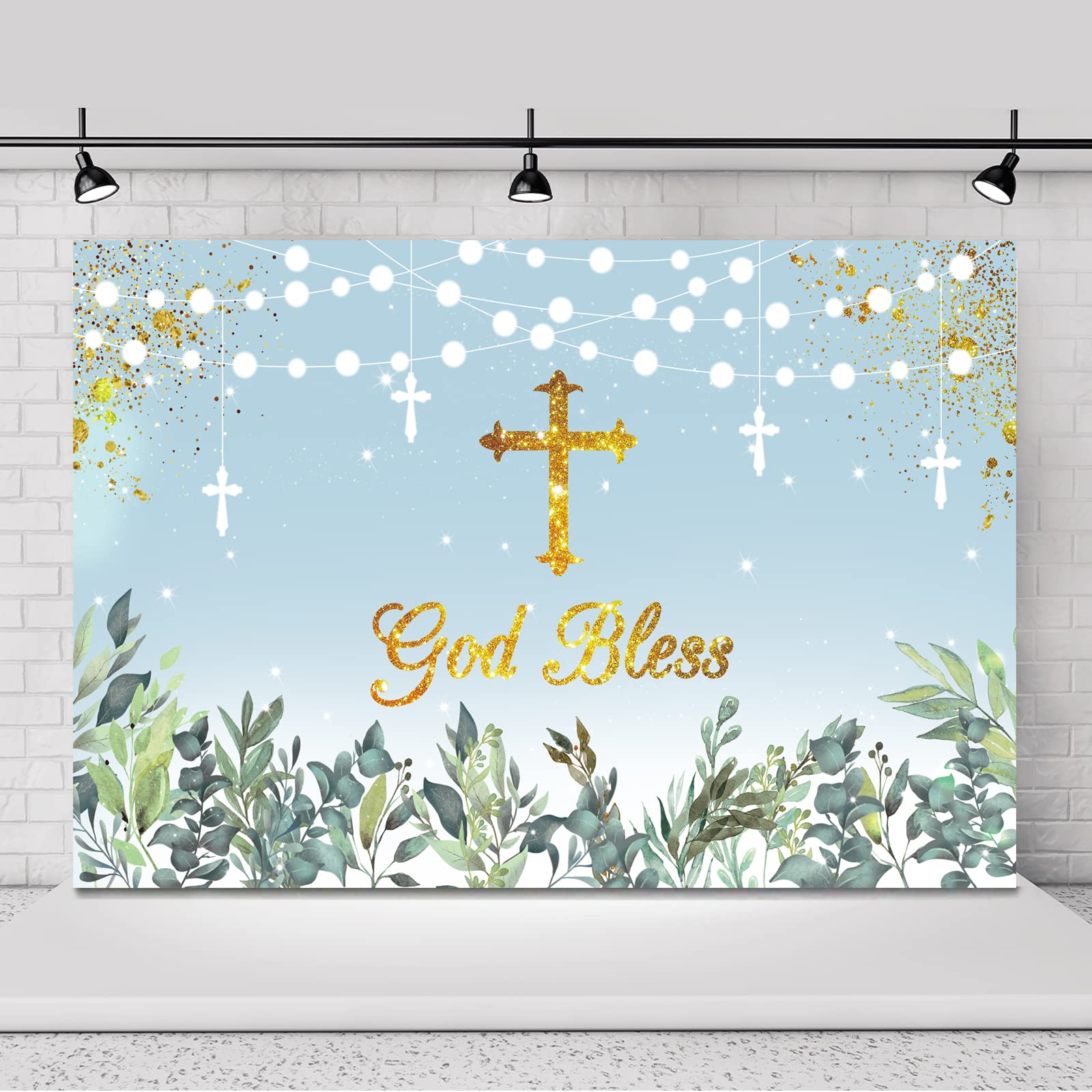 Buy Labakita God Bless Backdrop Banner, Baby Baptism First Communion