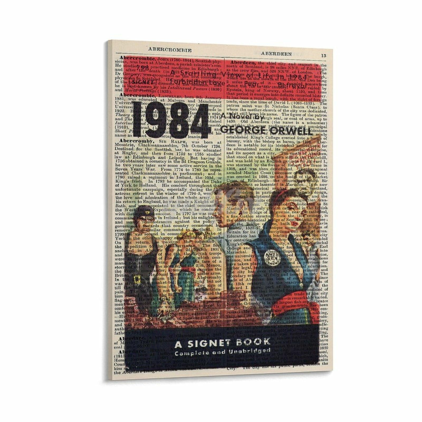 - DKHGIDBS 1984 by George Orwell Poster Vintage Book Covers Printed Literary Posters Canvas Painting Posters And Prints Wall Art for Living Room Bedroom Decor 24x36inch(60x90cm)