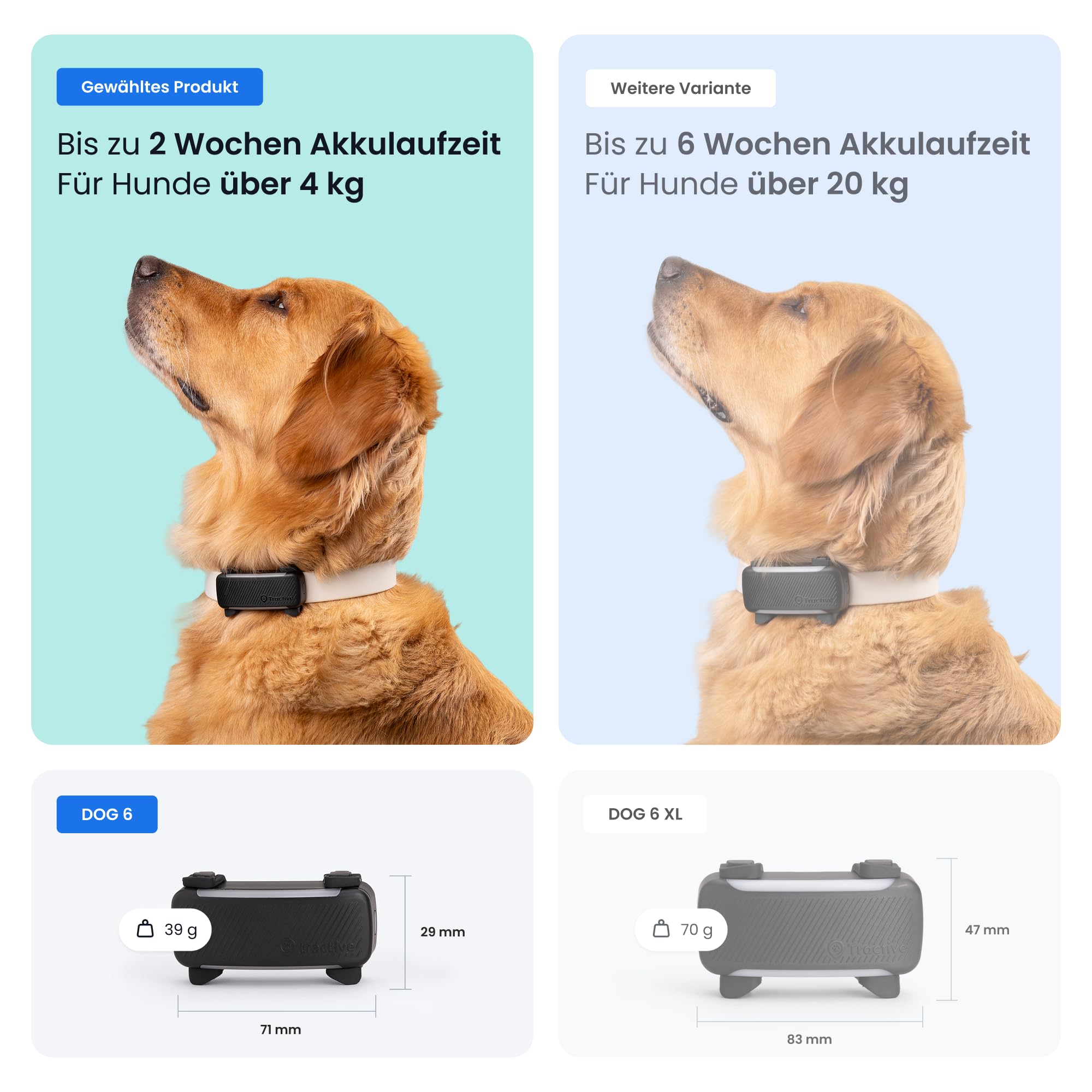 Tractive GPS Tracker Hund 2025 Edition Live-Ortung Weglaufalarm Aktivitätstracking Schwarz