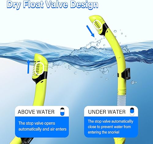 Miniatura 4 de Equipo de esnórquel para adultos, juego de máscara de esnórquel de vidrio templado de 180 grados, gafas antivaho con parte superior seca, máscara de