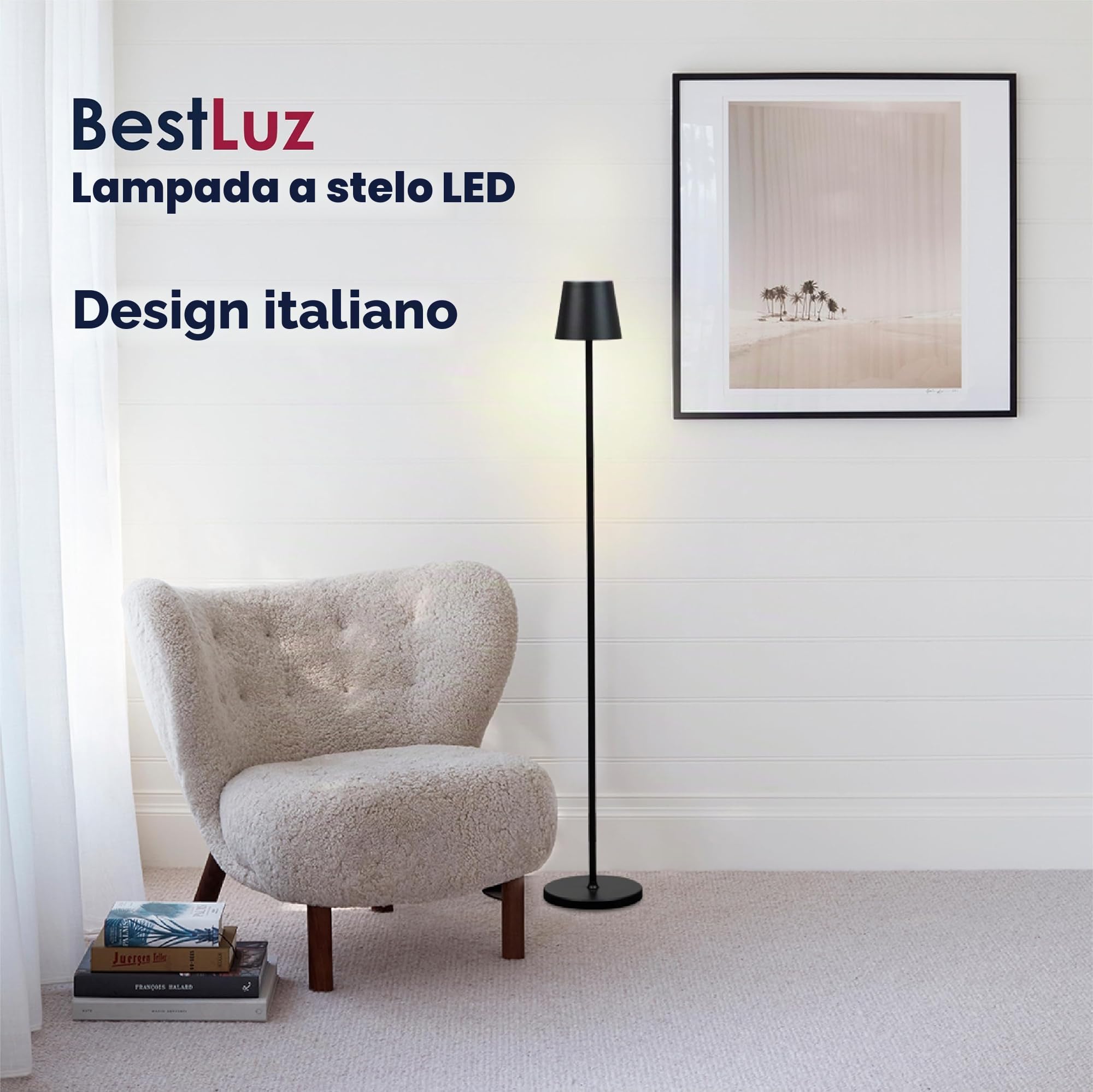BestLuz lampada da terra cordless per esterno, ricaricabile a batteria dimmerabile, 133 cm 5X lampada in piedi ad altezza regolabile, impermeabile, lampada da tavolo, lampada da lettura per patio