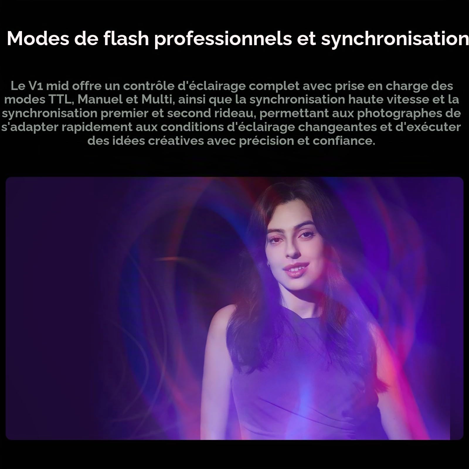 Godox V1 mid C V1midC TTL Flash pour Canon, mini flash à tête ronde avec écran tactile, temps de recyclage de 1,7 s, 650 éclairs à pleine puissance, lampe pilote LED de 2 W, synchronisation haute vite
