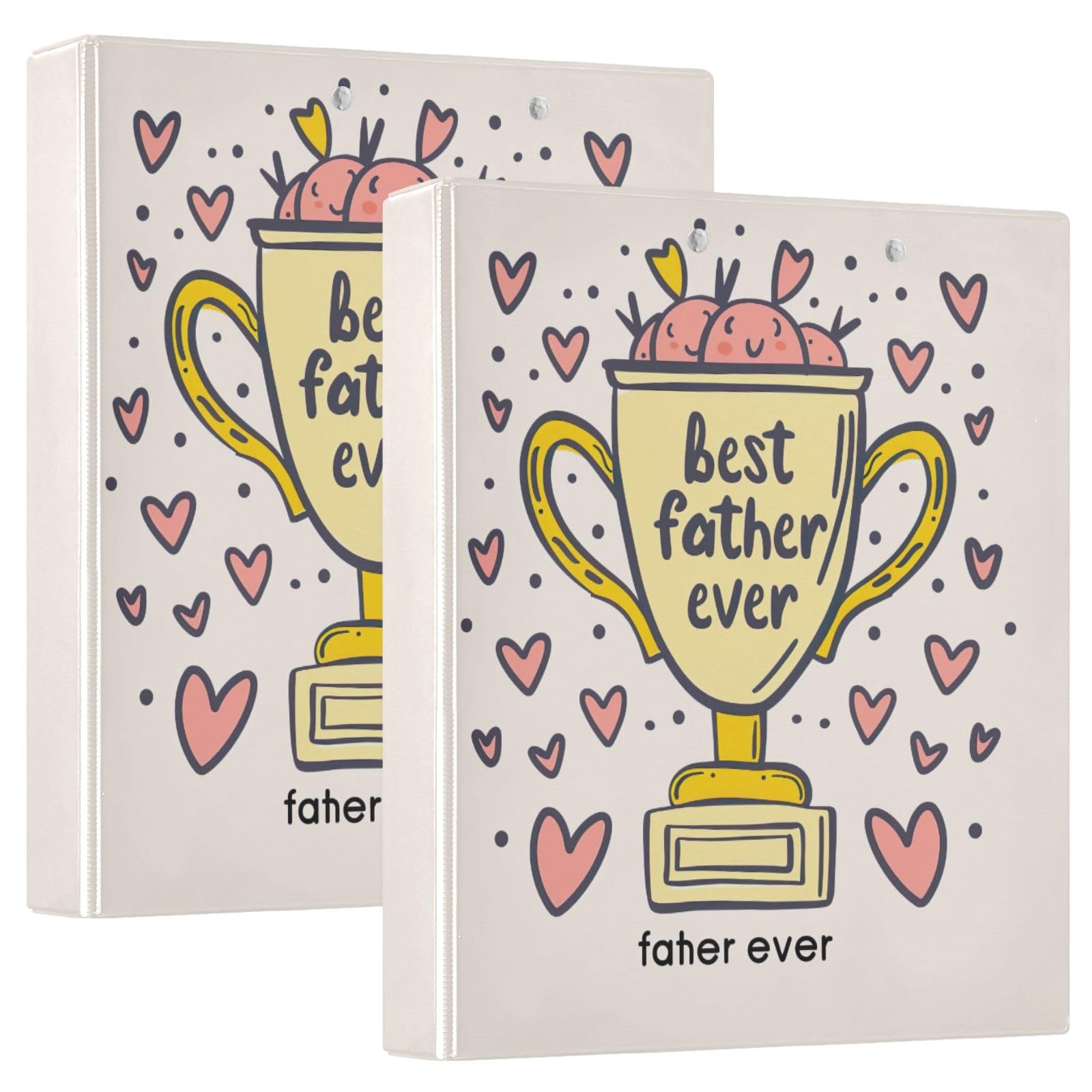 Best Father Ever 3 Ring Binders 1 1/2 Inch Binders Office Binders 2 Pack