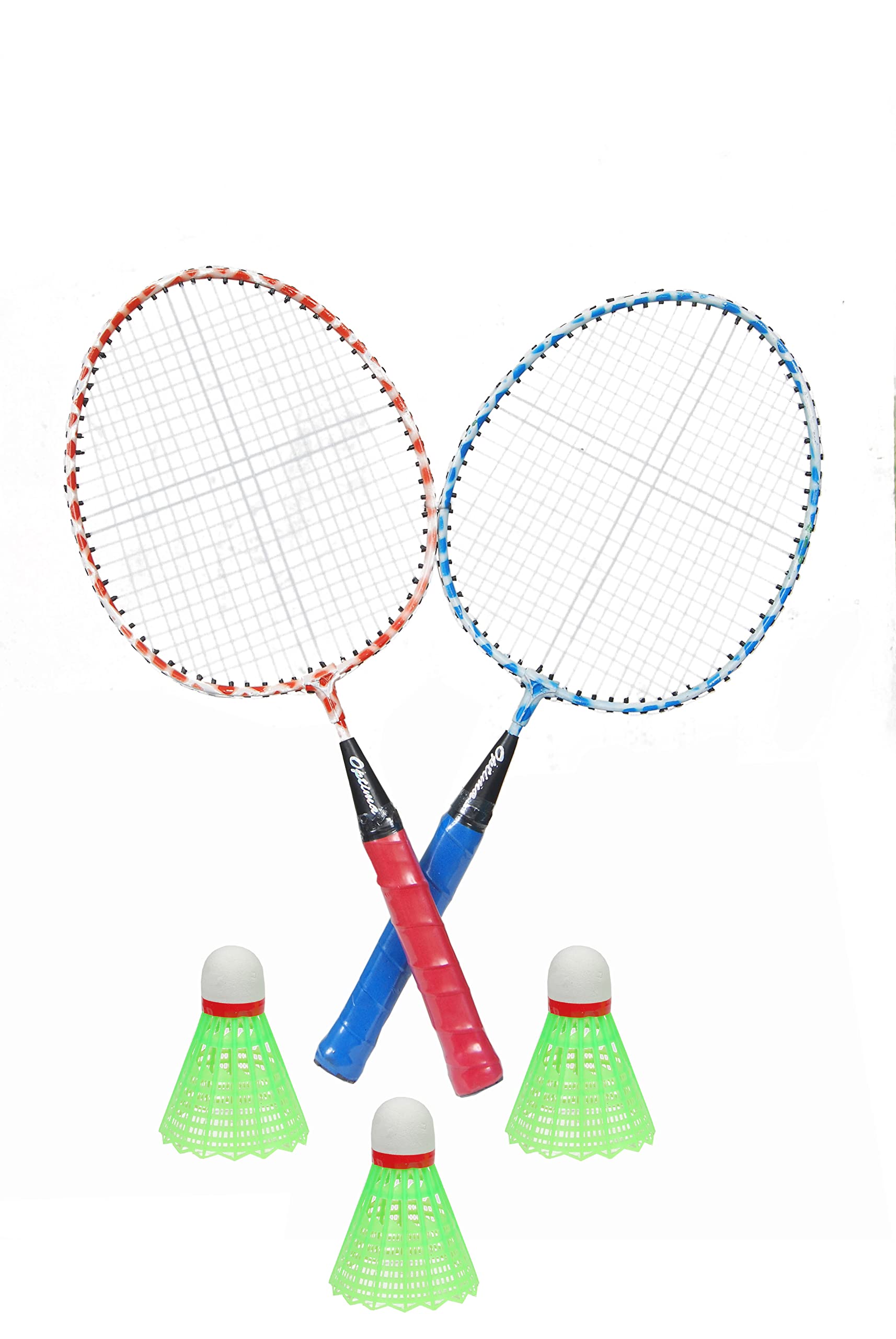 OPTIMA Kids Blue & Red Badminton Rackets with 3 Plastic shuttles (B09XXYLVT7) Amazon Price History, Amazon Price Tracker
