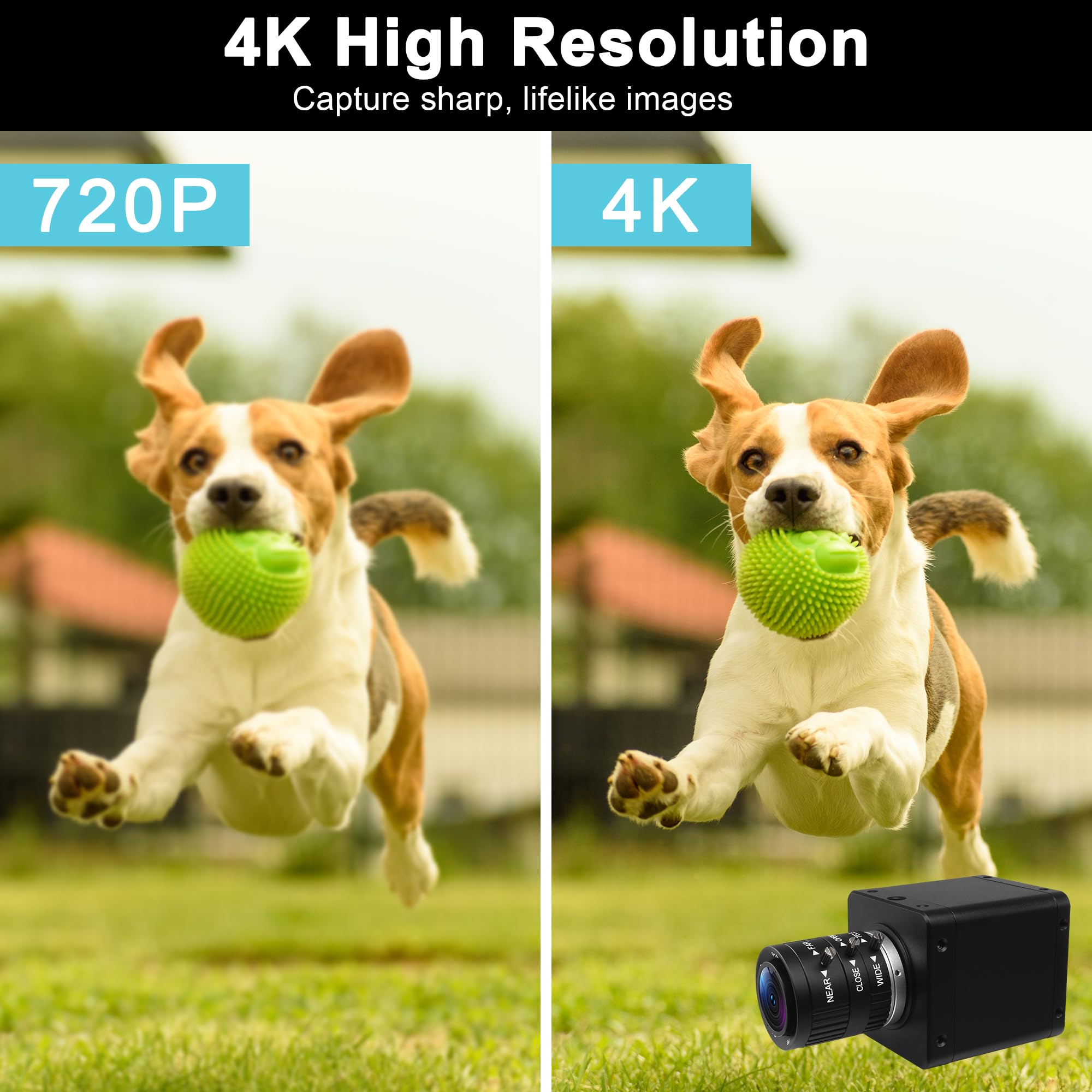 HDMI 4K USB Camera, 60fps USB3.0 Webcam ad alta velocità per PC