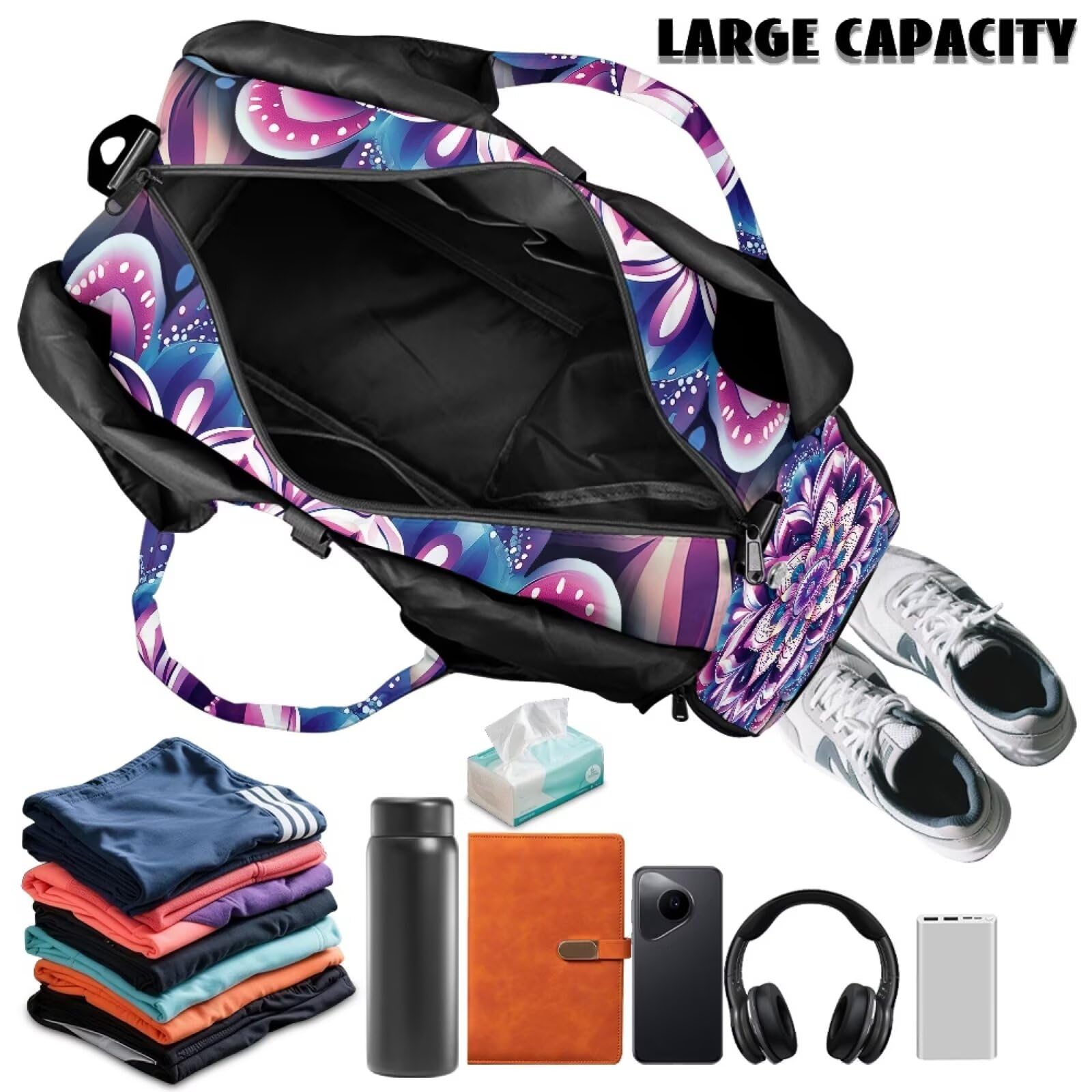 Yogatasche für Damen mit Yogamatten-Tragetasche und Schuhfach, Pilates-Schultertasche