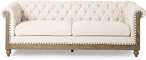 Christopher Knight Home Castalia Sofas, Beige + Dark Brown