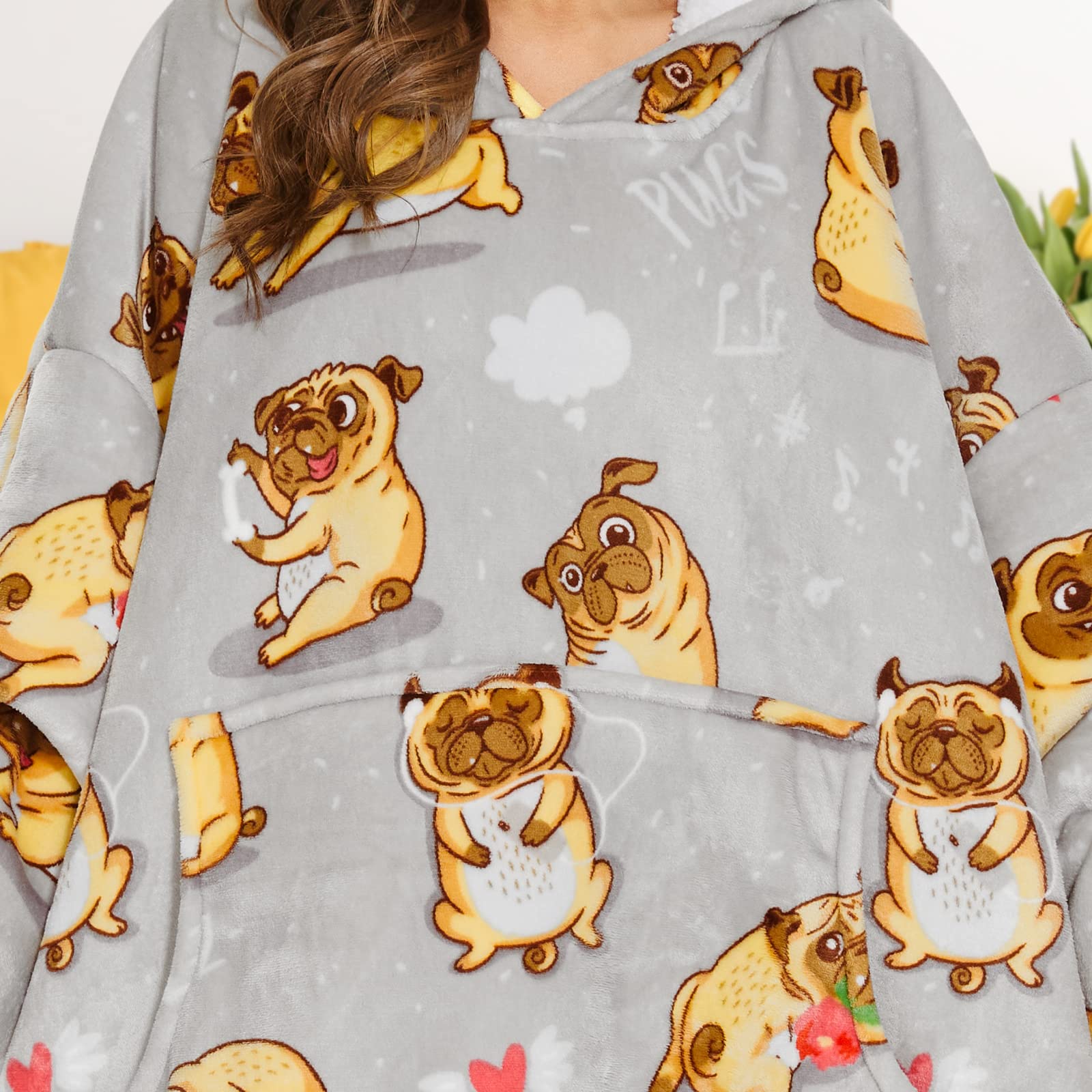 THREE POODLE Sudadera Manta con Capucha, Oversize Bata Manta Polar Mujer para Niños, con Capucha Ultra Suave y Cálida, Sudadera para Mujer, Hombre y Niño, Regalo - Size A, Yoga Cat