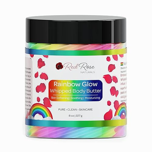 Miniatura 2 de Red Rose Naturals Mantequilla corporal Whipped Rainbow Glow de 8 onzas manteca de karité hidratante