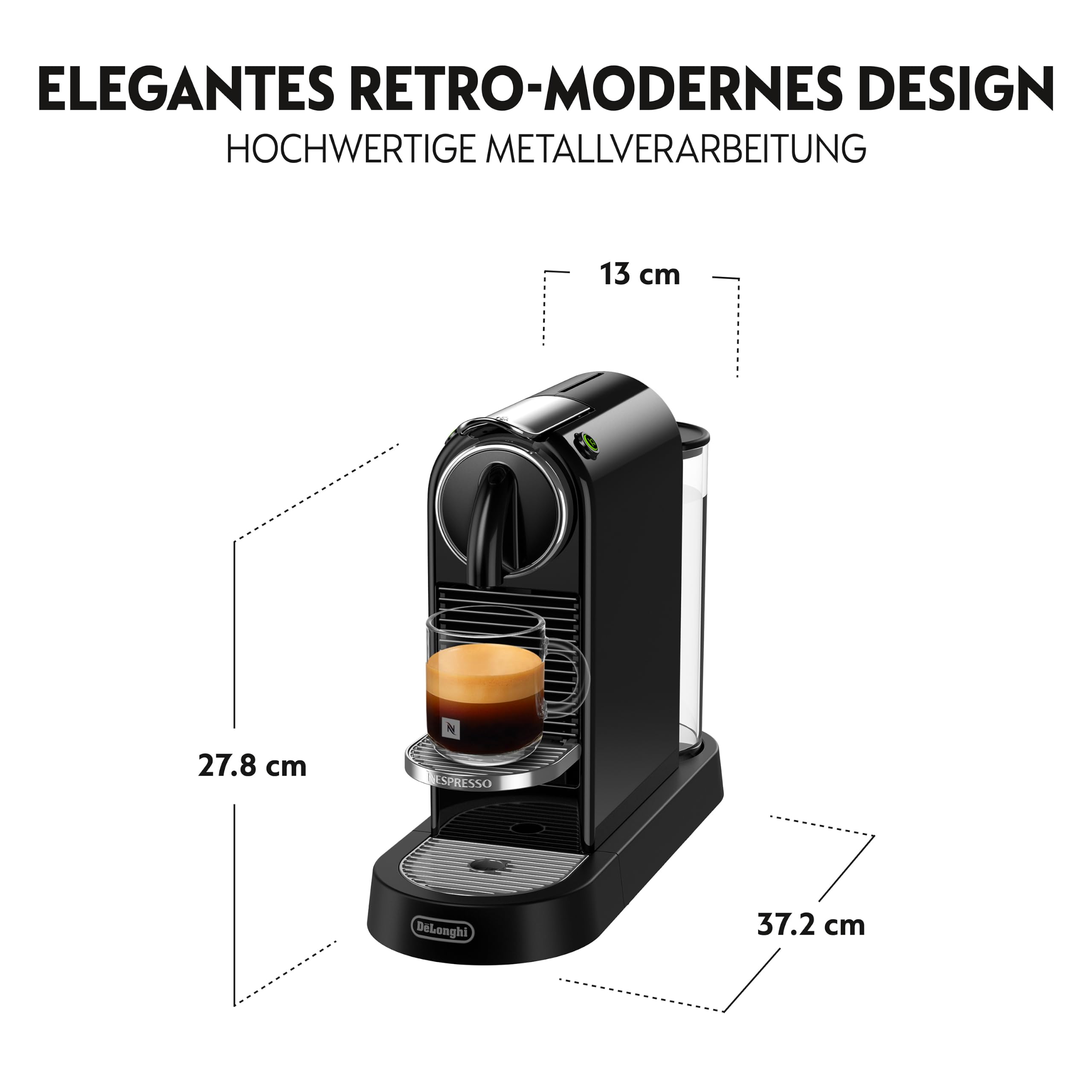 De Longhi Nespresso CitiZ EN 167.B Kaffeemaschine 19 bar Schwarz