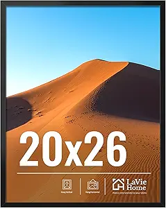 LaVie Home 20x26 Picture Frame for Wall Display, 20x26 Black Picture Frame with HD Plexiglas, 20 x 26 Poster Frame 1 Pack, Display Frame for Vertical or Horizontal, Classic Collection