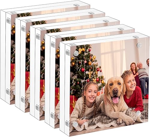 Miniatura 13 de NIUBEE Marco de fotos acrílico de 4 x 6, 3 unidades, marco de fotos 20% más grueso, marcos acrílicos transparentes sin marco de doble cara, marcos