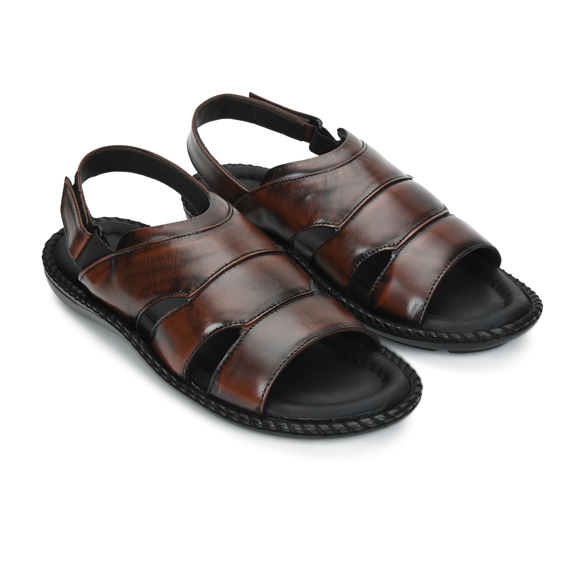 Men’s Genuine Leather Flip Flop Sandals | Stylish Daily & Ethnic Wear Sandals for Men in Cherry, Black & Tan | Premium Comfort Sandals with Cushioned Sole-picture-20