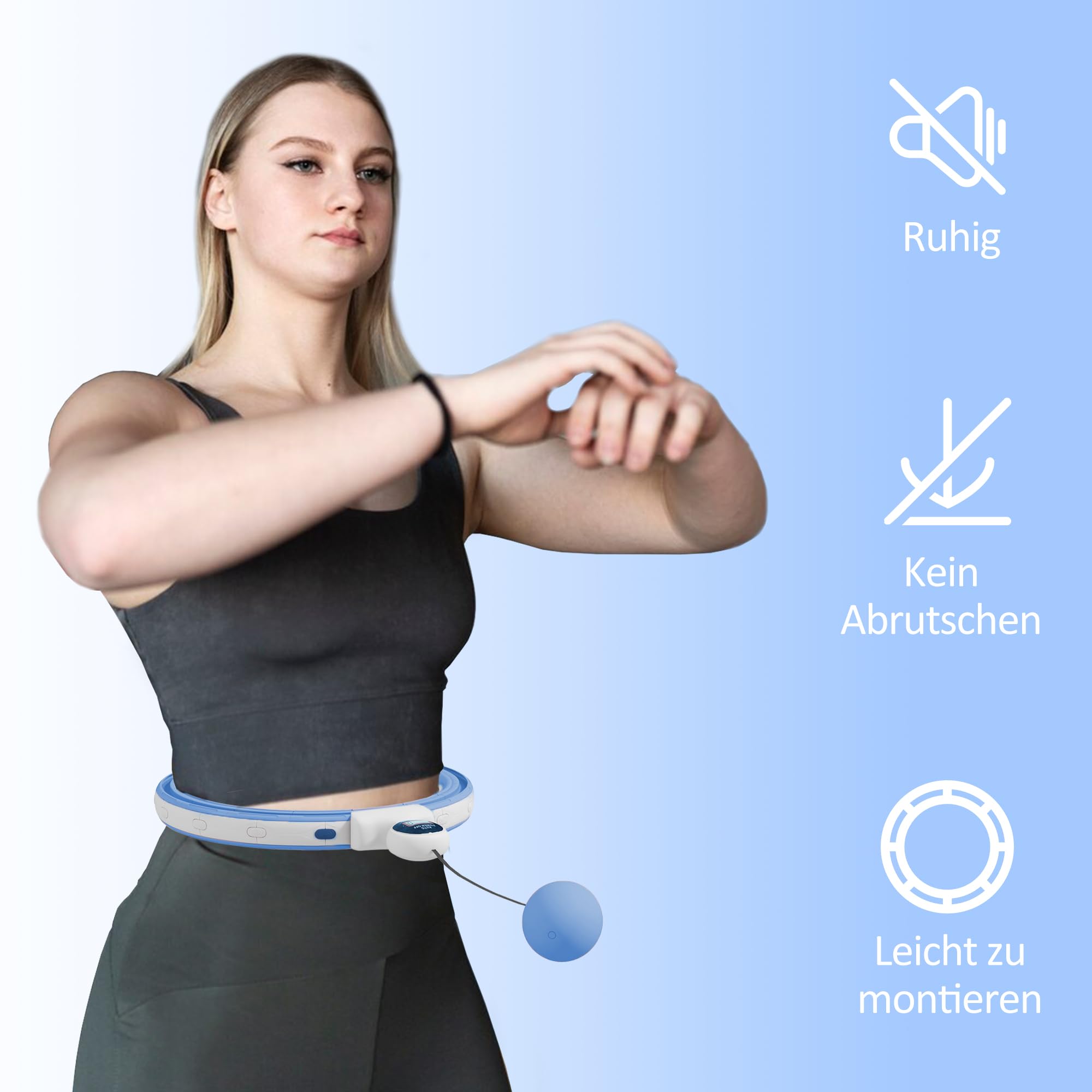SPORTNOW Smart Hula Hoop dla dorosłych 16 węzłów (76-113cm) Błękitny