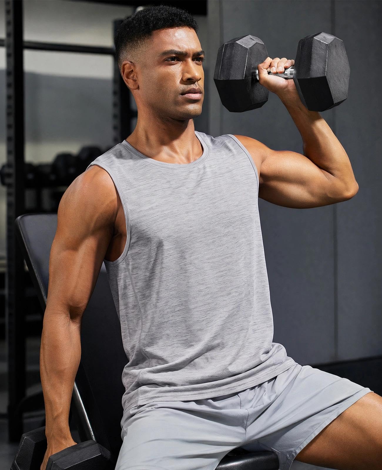 MIER Canotta da uomo senza maniche Dry Fit Training Muscle Tee Shirt per corsa, atletica, palestra, allenamento sportivo, traspirante