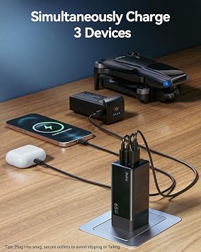 Ruko U11MINI 4K (RC3), Beginner Drone with Touchcreen Controller and Ruko PD65W USB C Charger