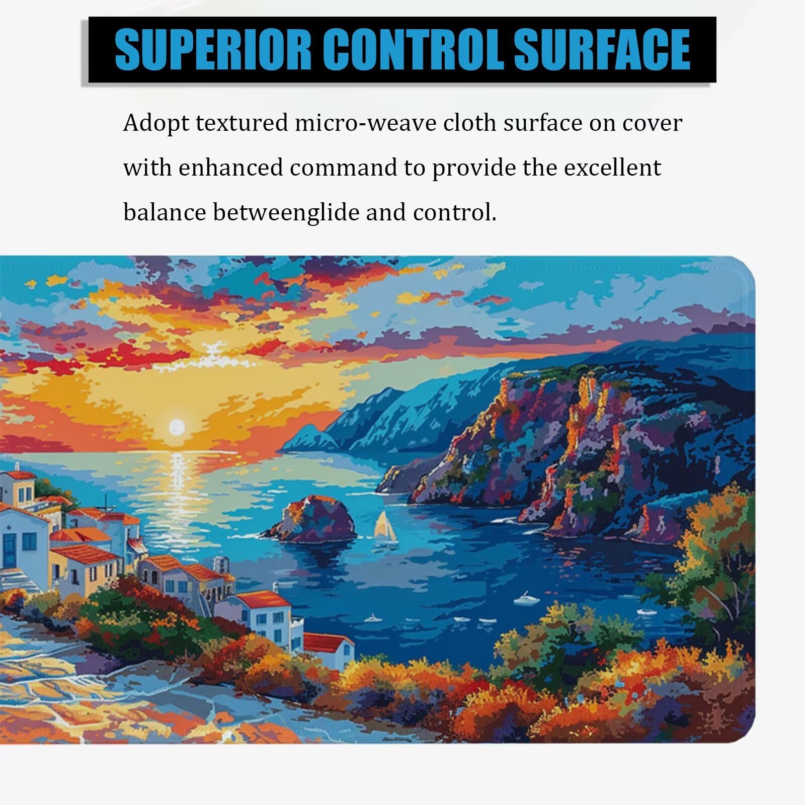 XXL Tappetino Mouse 1500x800 mm Gaming Casa Sottomano Scrivania Ufficio, Tramonto Mousepad Antiscivolo con Base Stabile, Tappeto per Mouse e Tastiera, Accessori Scrivania Gaming, Lavoro, PC H0-1005