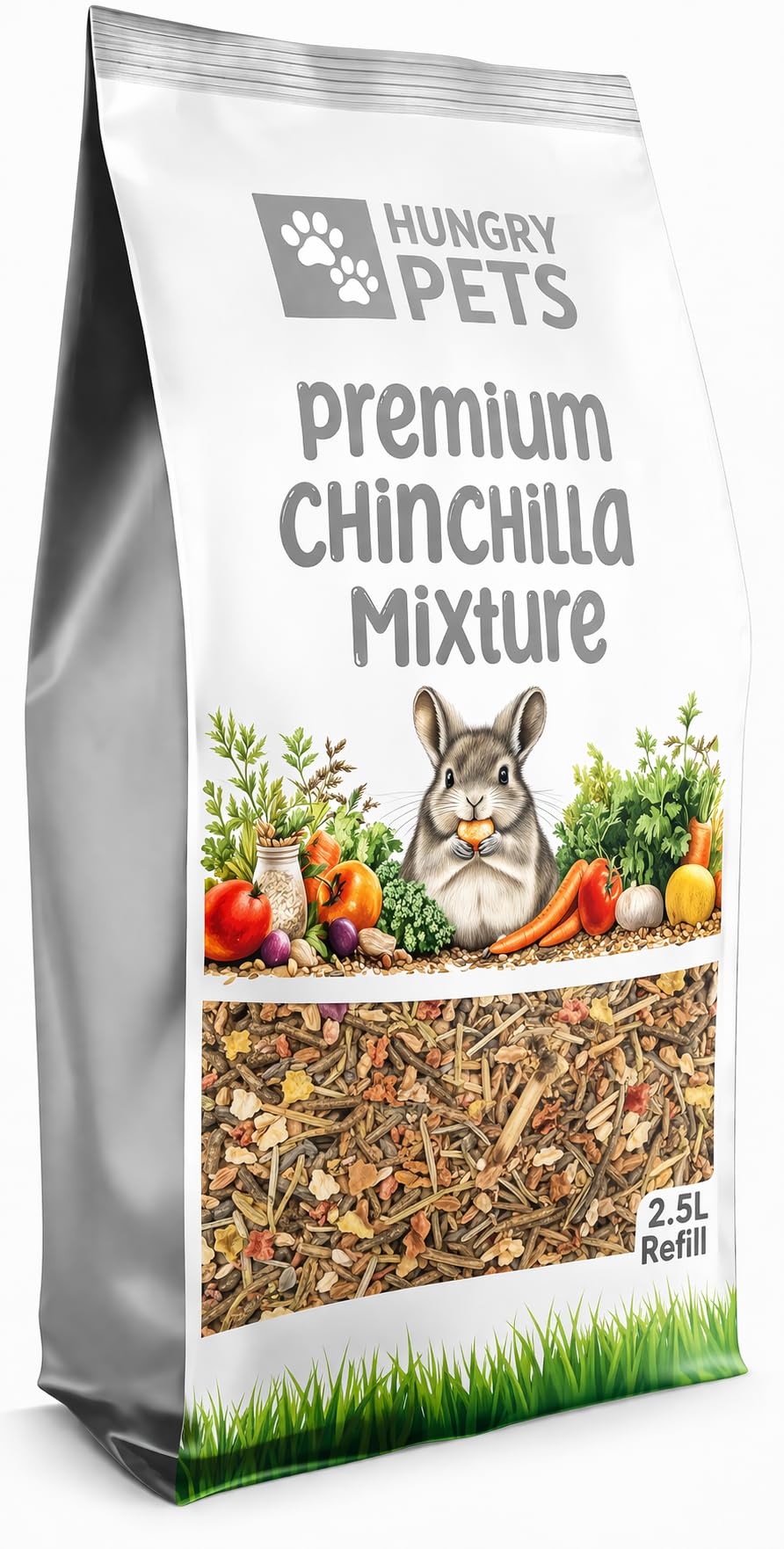 Hungry Pets Chinchilla & Degu Food, 2.5L Refill Bag