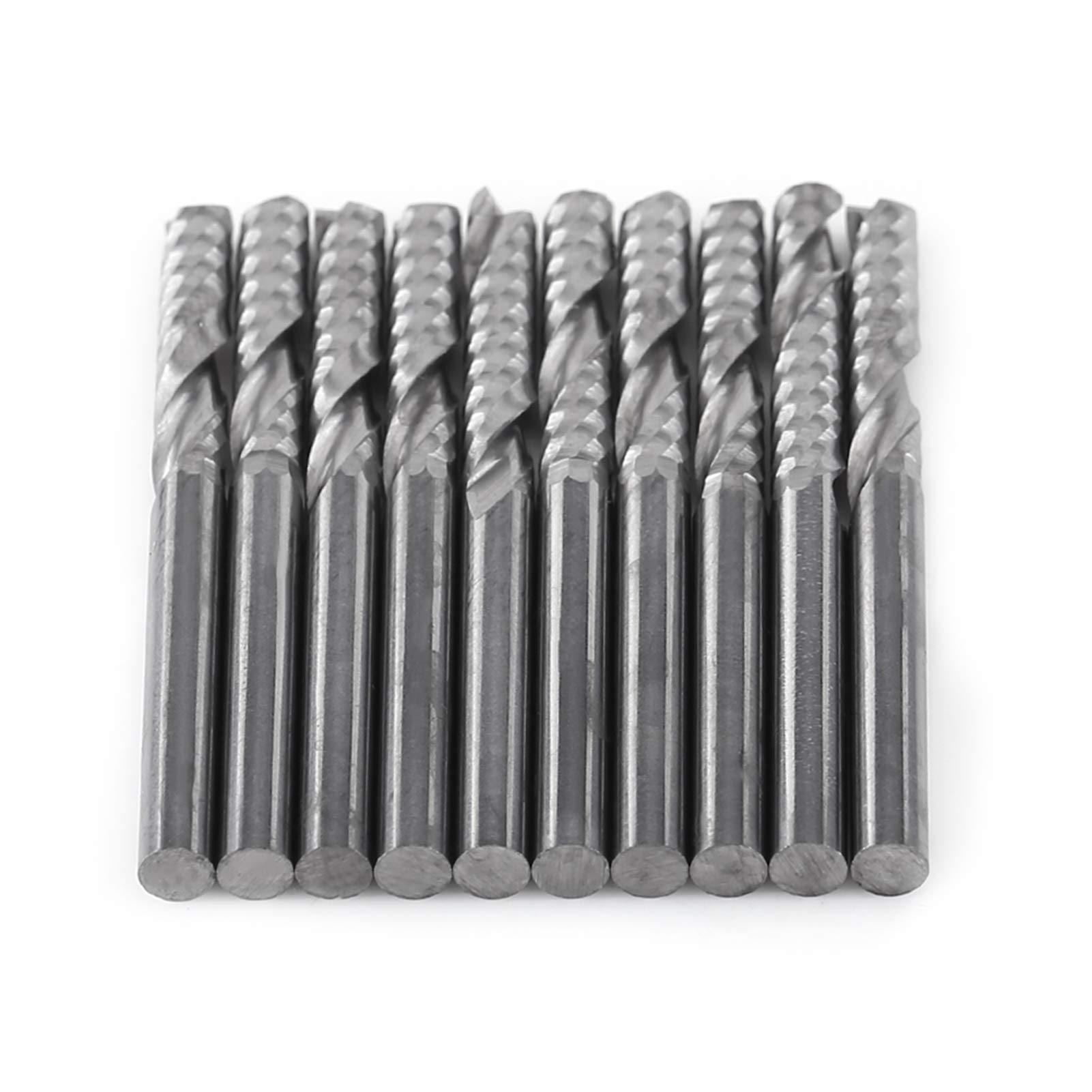 Fresas de extremo, 10 piezas Fresas de extremo en espiral de carburo de tungsteno de vástago de 4 mm Fresas Fresas de una sola flauta Fresas CNC Fresas para aplicaciones de fresado industrial