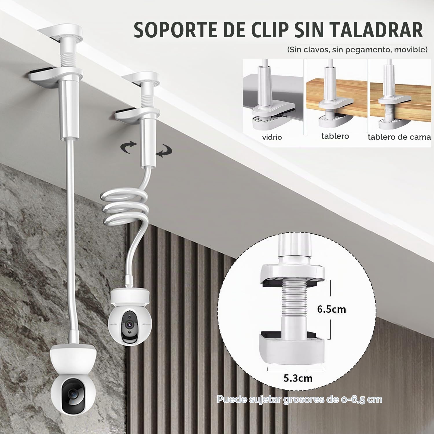 Soporte Camara Vigilancia, Soporte Universal para Cámaras con Rosca 1/4