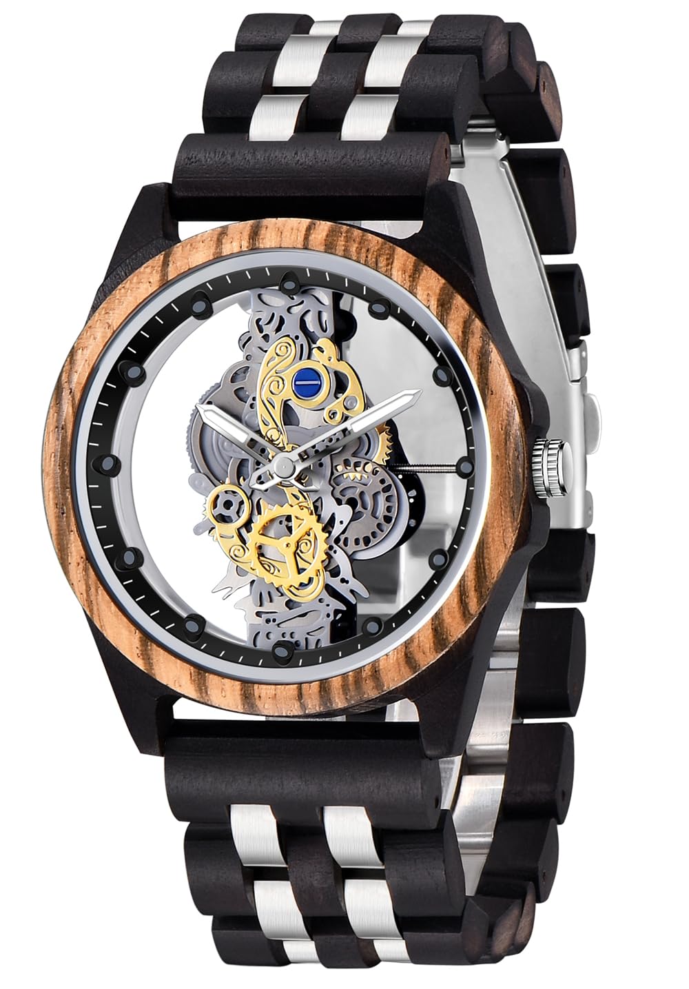 DentilyDentily Men's Wooden Watch Lightweight Wooden Bamboo Mens Watches Analog Quartz Wood Watches for Men