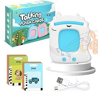 KEWUZY Talking Flashcards German - Learning Toy for Children from 2 3 4 5 6 Years 112 Sheets Flashcard Cards 224 Words Audible Toy Gift Speaking Learning Words Learning